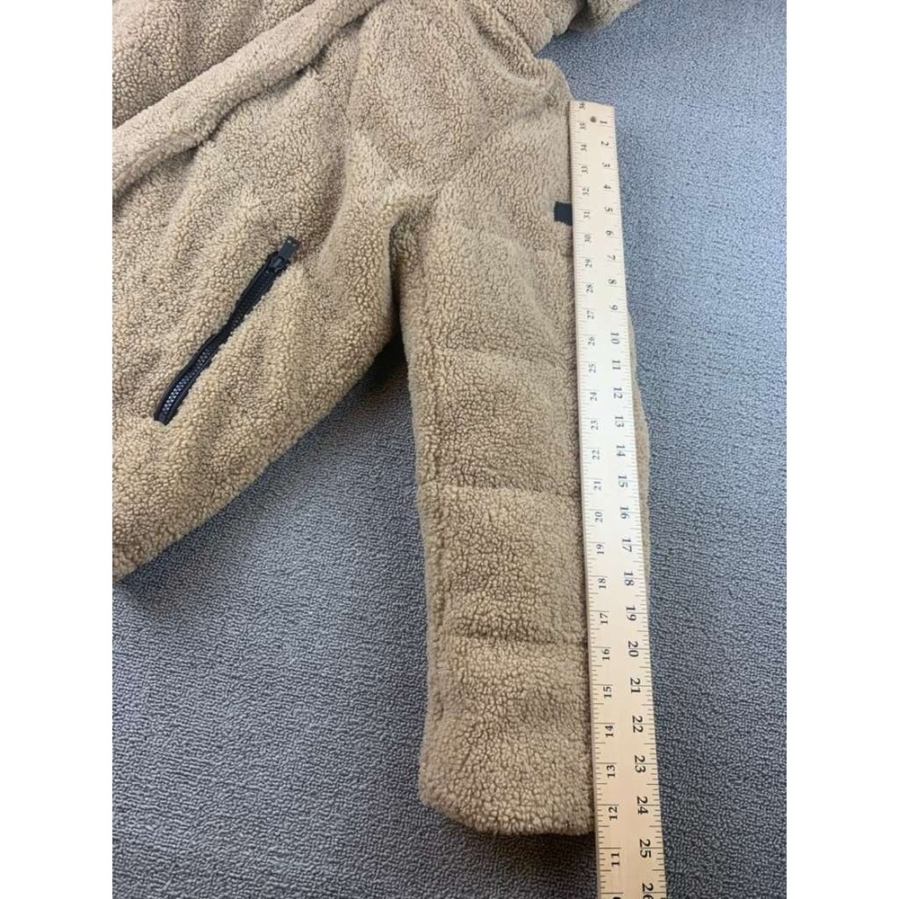 Sanctuary Sherpa Hooded Puffer Jacket M Tan Teddy Bear Coat Faux Fur Cozy Ski - Picture 11 of 12